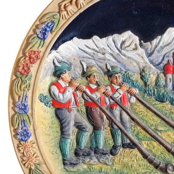 Vintage Christmas Western Germany Weihnachten Salt Glaze 1982 Wall Décor Plate - Picture 4 of 11